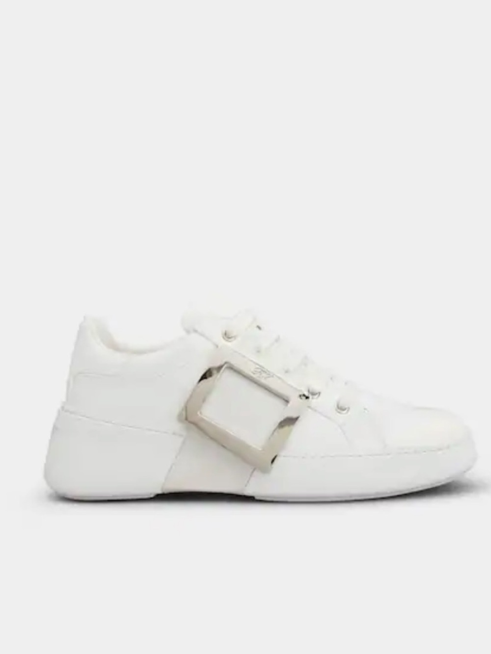 Roger Vivier Vic’ Skate Sneakers in leather, white 38